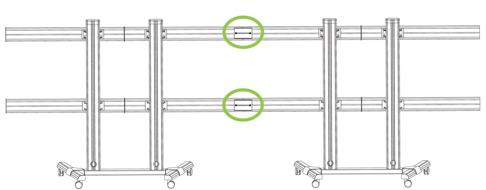 Kit Staffe di Giunzione per Supporto Video Wall da Pavimento - Techly ICA-TR4VW-KIT