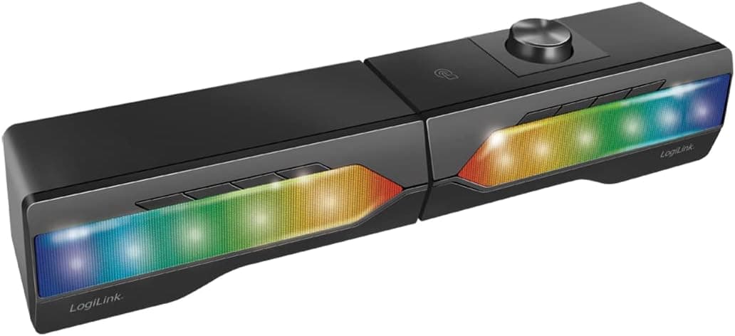 2 in 1 Gaming Sound System Soundbar e Speakers Bluetooth 5.0 RGB - Logilink ICASBL-SB59