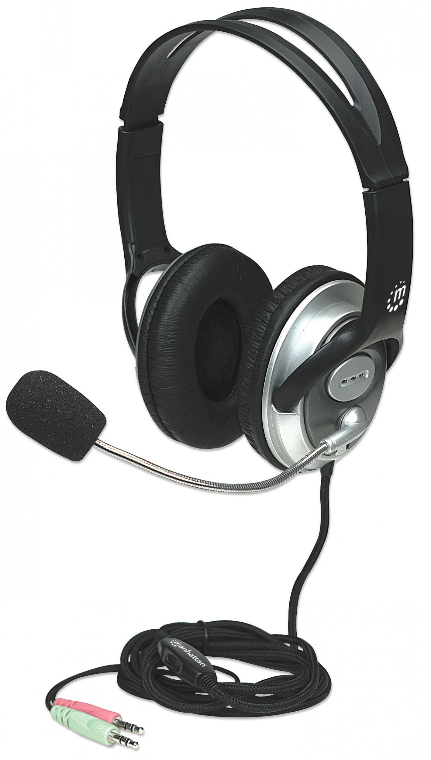 Cuffia Stereo Classica con Microfono 2x3.5mm - Manhattan ICC SH-555