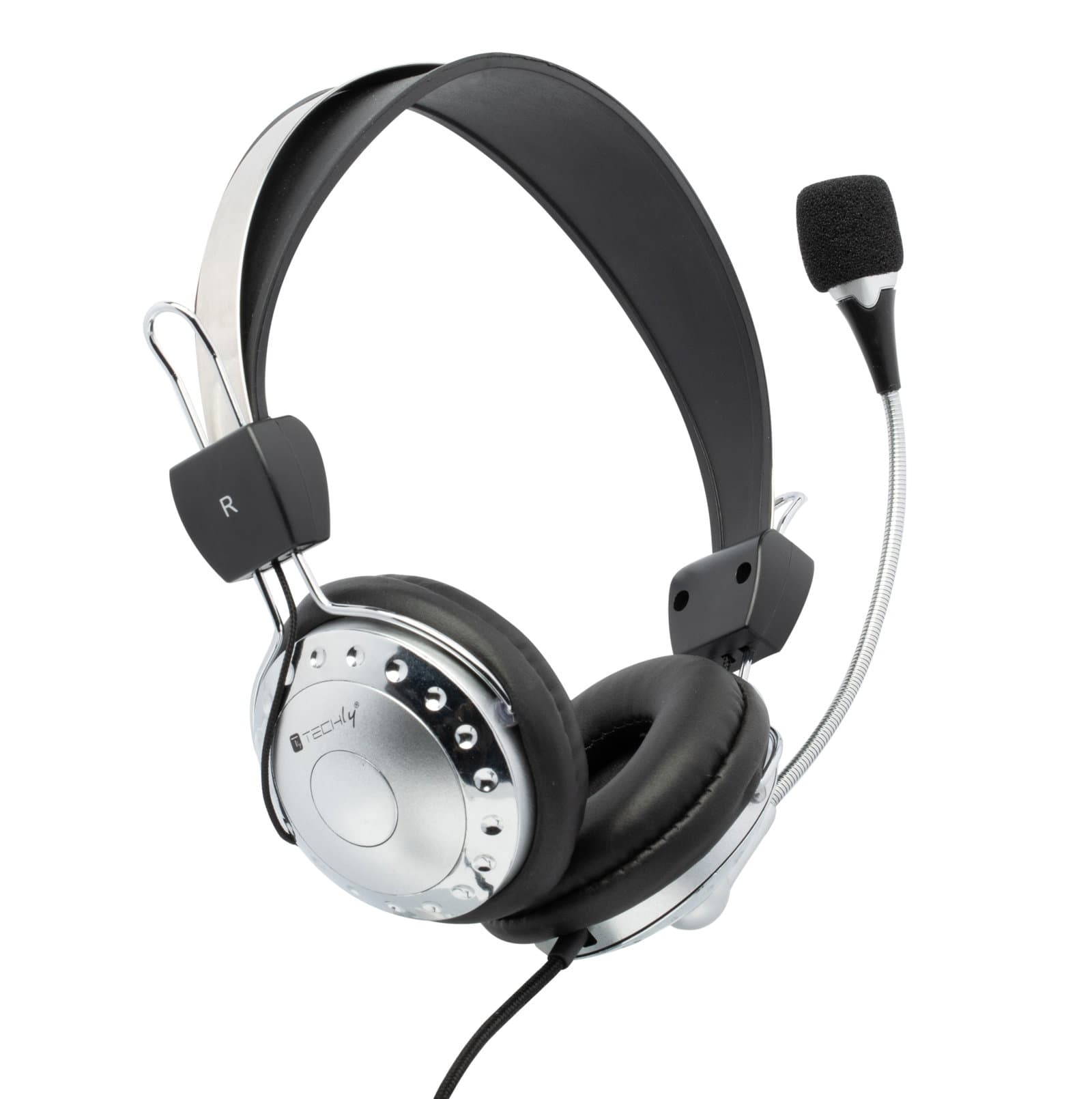 Cuffia Stereo con Microfono e Controllo Volume - Techly ICC-SH-517TY