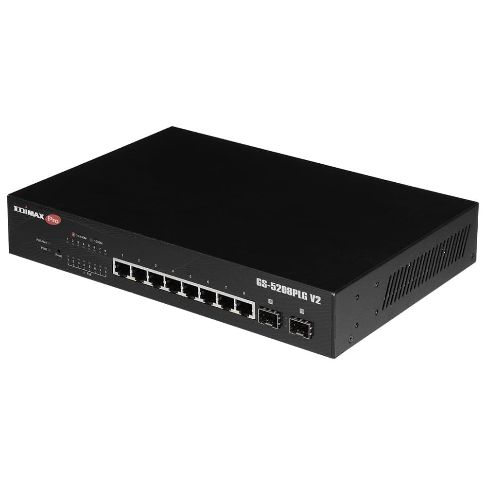 Smart Switch Web 10 Porte Gigabit PoE+ 2 SFP - Edimax ICE-GS5208PLGV2