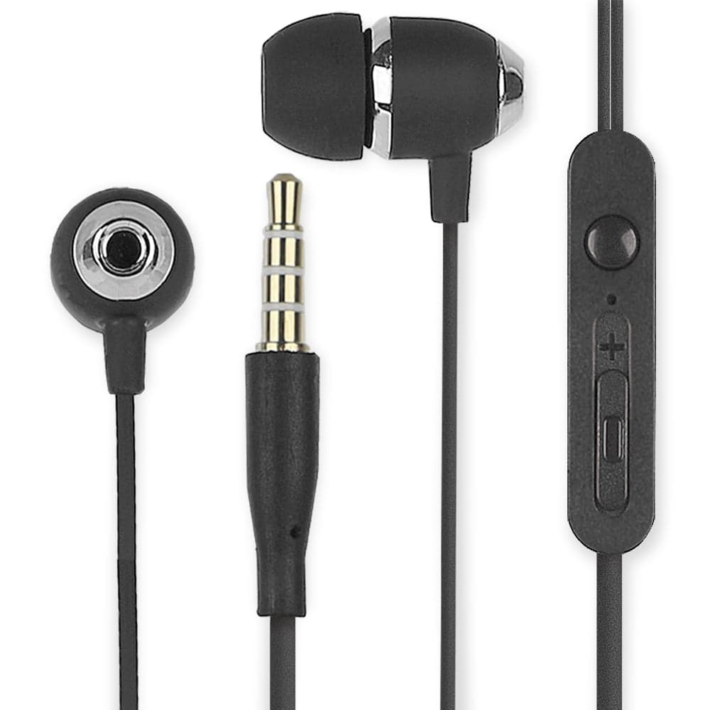 Cuffie Auricolari Audio 3.5 mm con Microfono Controllo Volume V5 Nero - Fontastic ICFT-253799