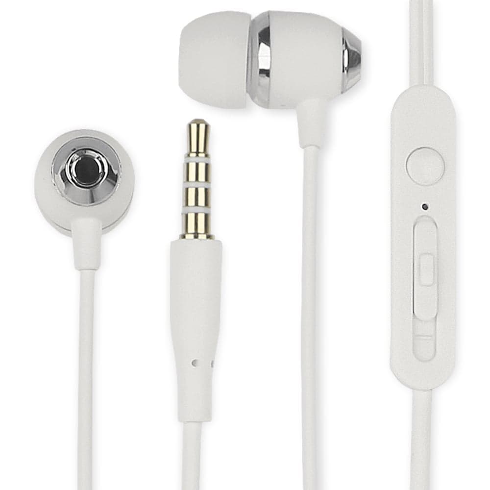 Cuffie Auricolari Audio 3.5 mm con Microfono Controllo Volume V5 Bianco - Fontastic ICFT-253805