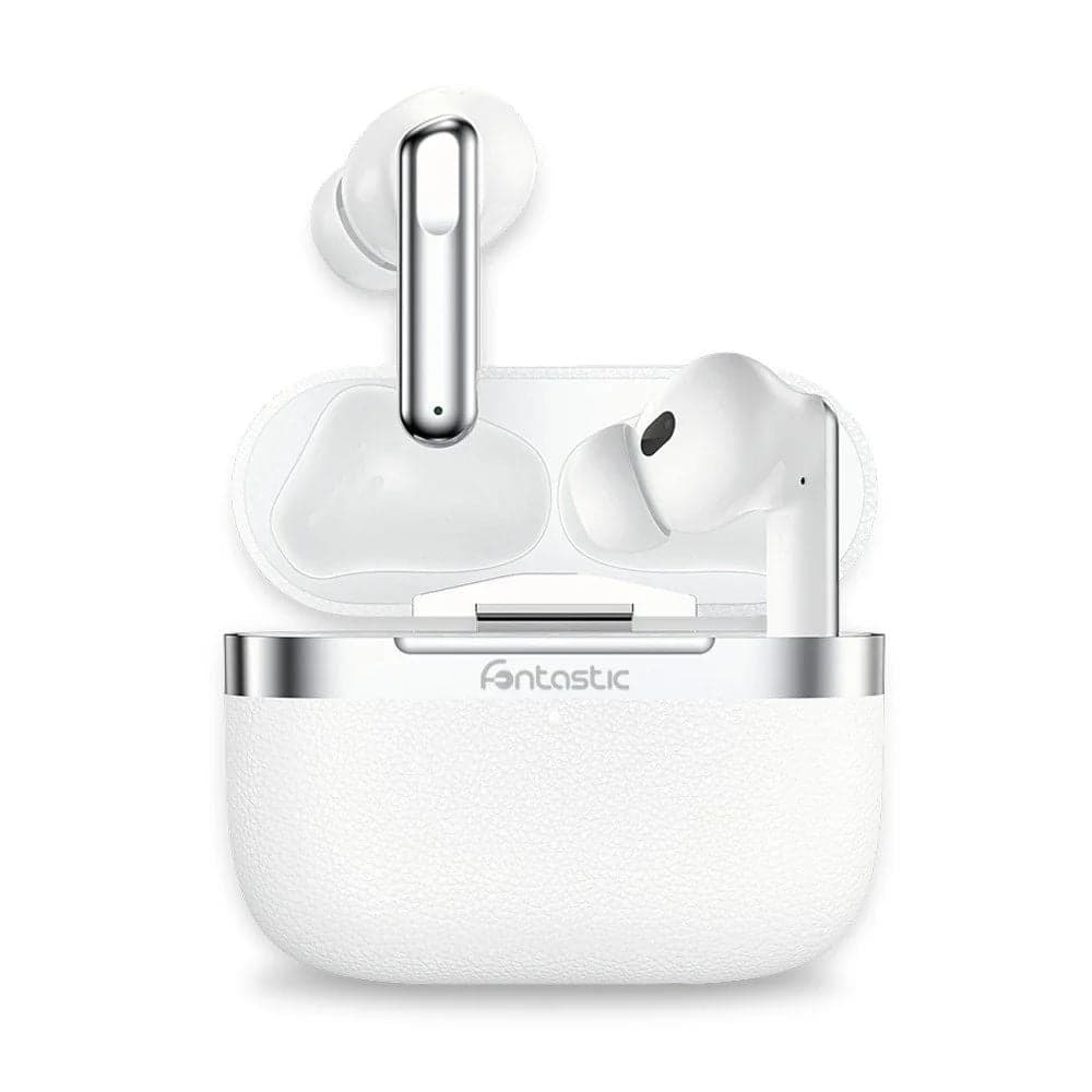 Cuffie Auricolari BT 5.4 TWS con Hybrid ANC + ENC 6 Microfoni Custodia USB-C e Ricarica Wireless Bianco - Fontastic ICFT-264733
