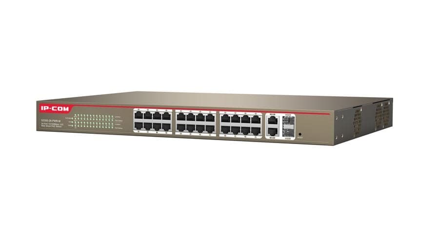 Switch 24 porte 10/100 con 2 porte Gigabit/SFP combo Web-Smart PoE - Ip-com ICIP-S3300-26