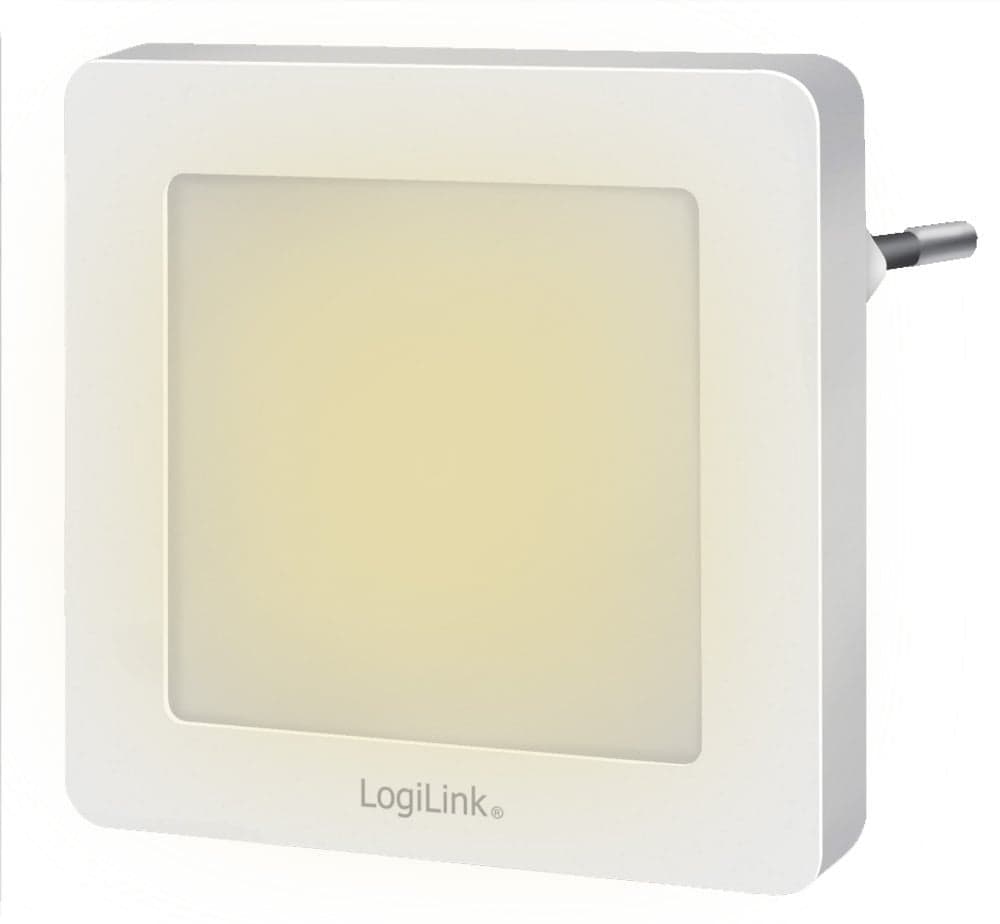 Luce Notturna LED Quadrata con Sensore Crepuscolare Bianco Caldo - Logilink ICLLE08