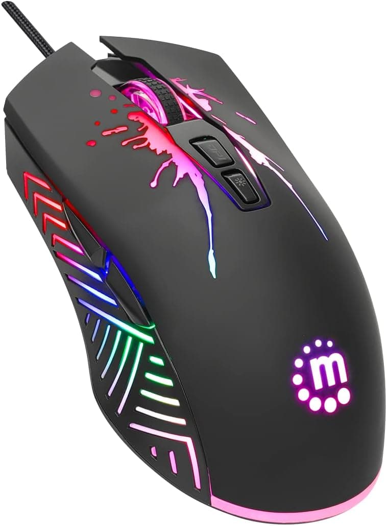 Mouse Ottico USB Gaming 7200 Dpi Retroilluminazione LED RGB - Manhattan ICMG220