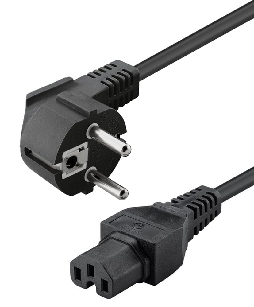 Cavo Alimentazione C15 F a Schuko Angolato 2m Nero - Goobay ICOC 01-NC-BC15