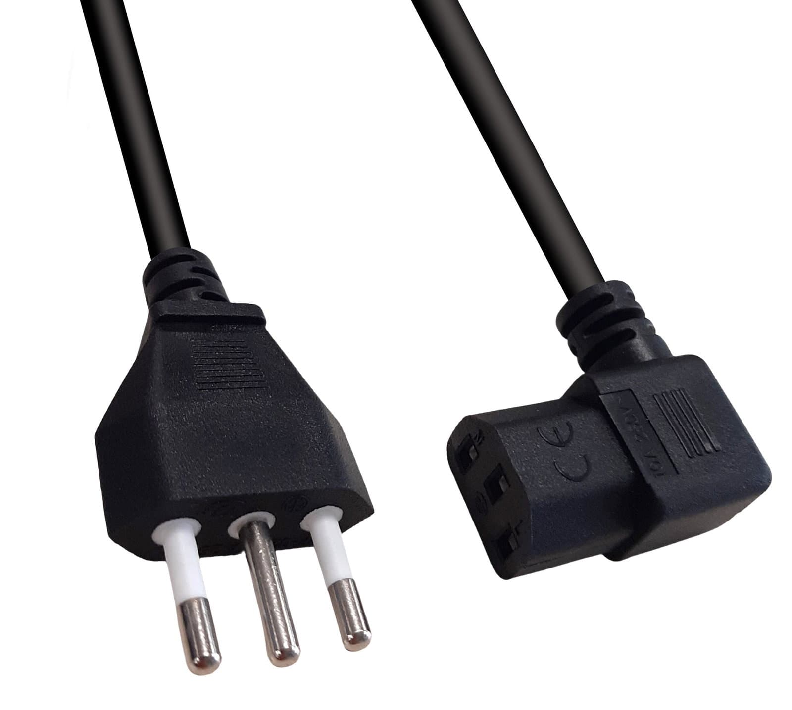 Cavo alimentazione C13 F angolato a spina italiana 1,8m nero - Manhattan ICOC 01-NC/ANG
