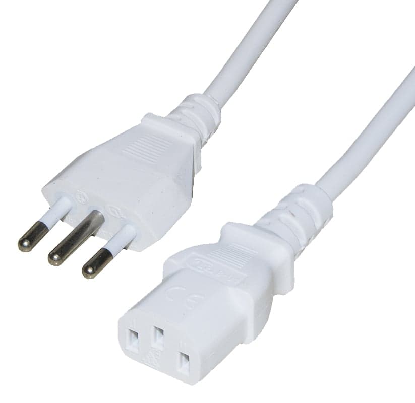 Cavo Alimentazione C13 F a Italiana 1,8m Bianco - Manhattan ICOC 01-NC/IW