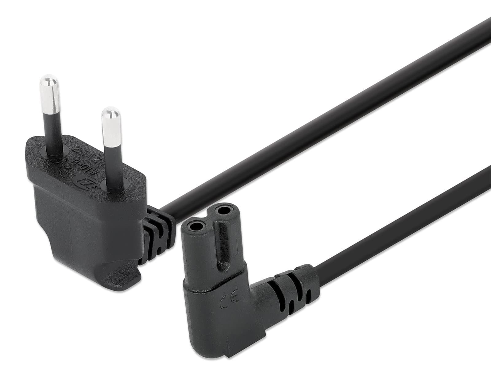 Cavo Alimentazione C7 a Italiana Angolati 2m Nero - Manhattan ICOC 02-NC-ANG20BMH