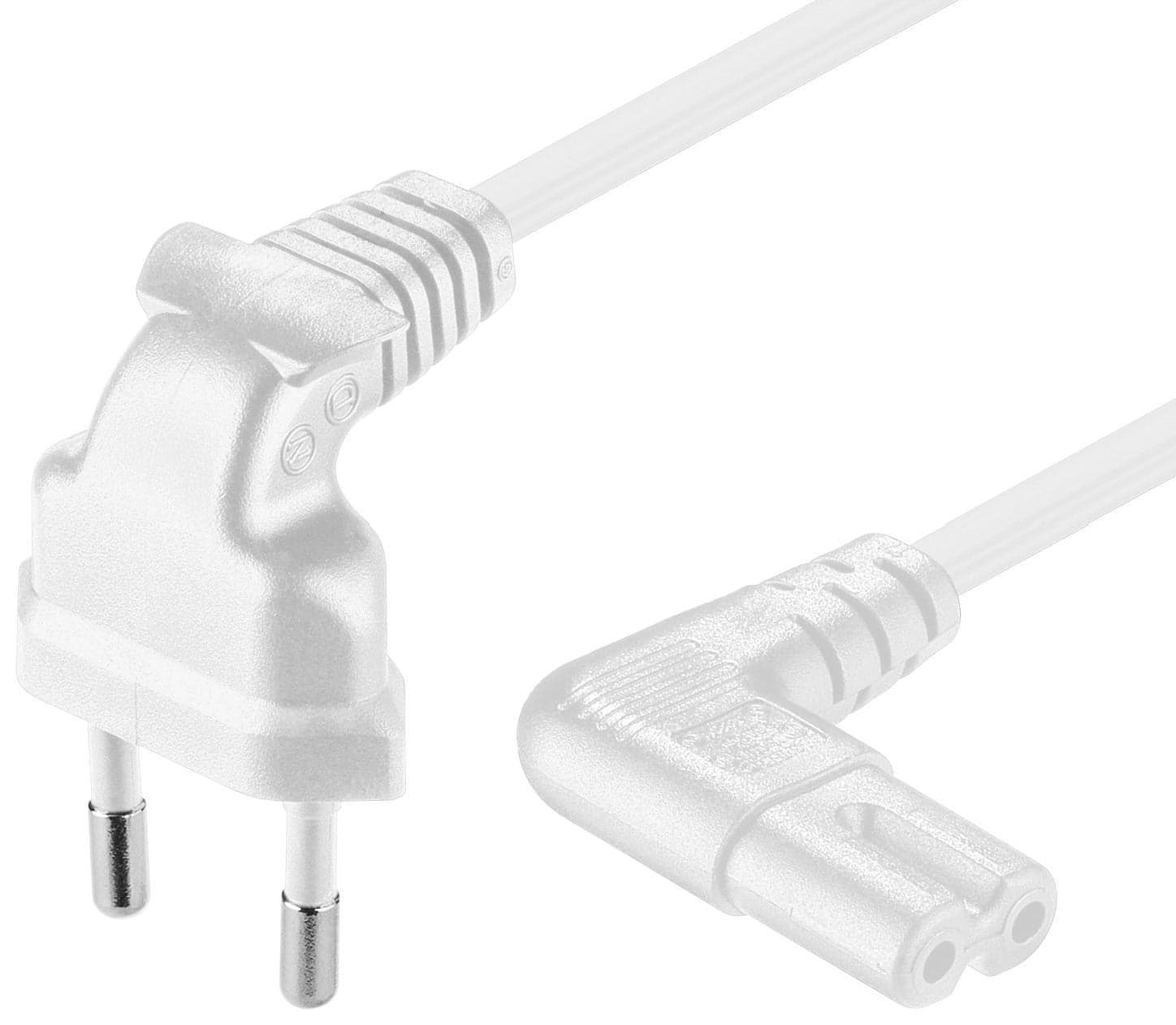 Cavo Alimentazione C7 a Italiana Angolati 0.75m Bianco - Goobay ICOC 02-NC-ANGW