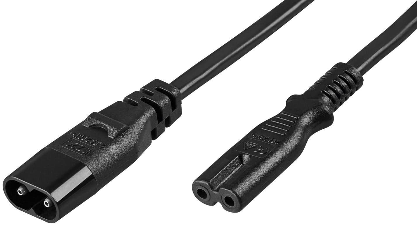 Cavo Prolunga Alimentazione 2 poli C7/C8 2m Nero - Goobay ICOC 02-NC-EXTB