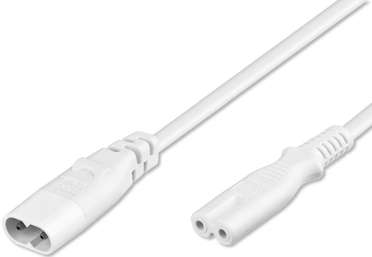Cavo Prolunga Alimentazione 2 poli C7/C8 2m Bianco - Goobay ICOC 02-NC-EXTW
