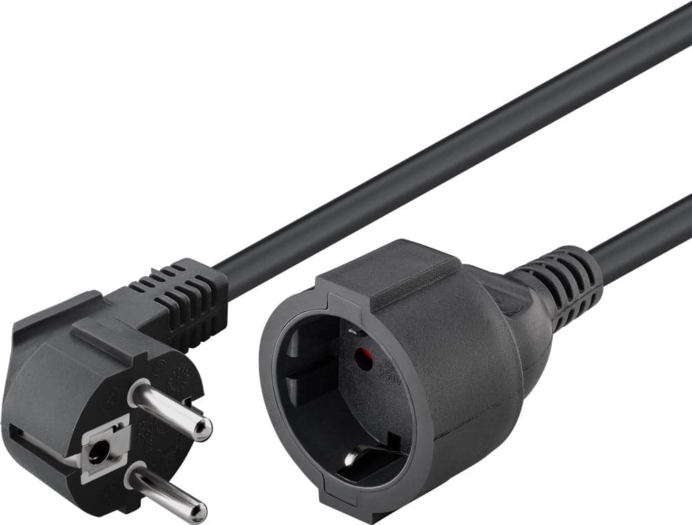 Cavo Prolunga Alimentazione Schuko Maschio Angolato/Femmina 5m Nero - Goobay ICOC 068-NC-50