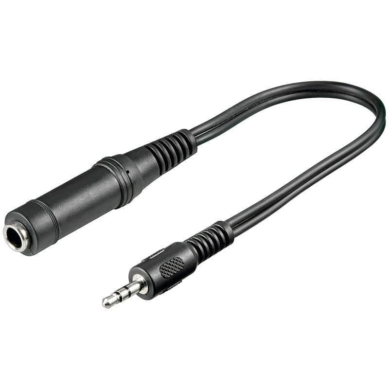 Cavo Adattatore Audio Stereo 3.5/6.35mm M/F 0,2m - Goobay ICOC 14-SB-HP