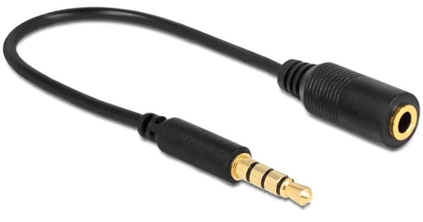 Cavo audio 3.5 mm M/F 4Pin convertitore assegnazione pin 17,5 cm nero - Delock ICOC 19-SB-HP