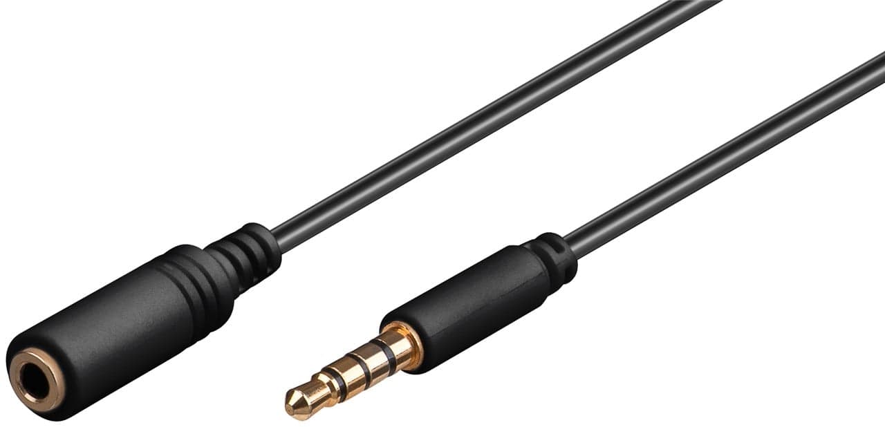 Cavo Prolunga Stereo 3.5 mm M/F 4Pin 0,5m Nero - Goobay ICOC 19-SB-HPG
