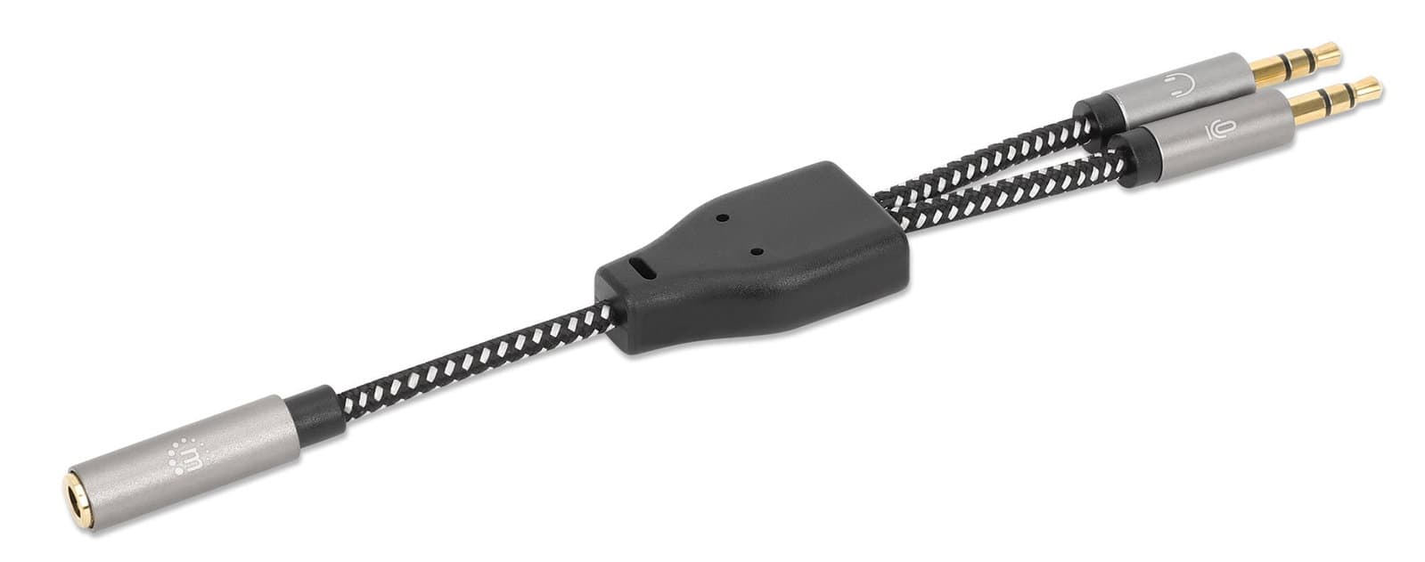 Cavo Adattatore per Cuffie con Splitter Audio Stereo AUX 15cm - Manhattan ICOC 35H-1F2M-015