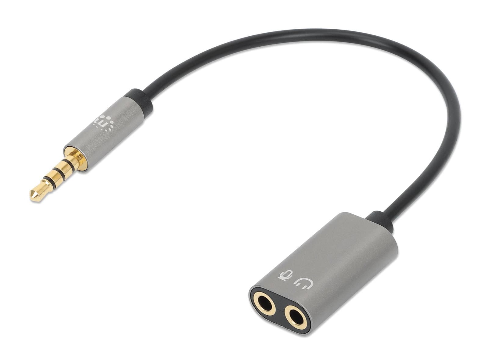 Cavo Adattatore per Cuffie con Splitter Audio Stereo AUX 20cm - Manhattan ICOC 35H-1M2F-020