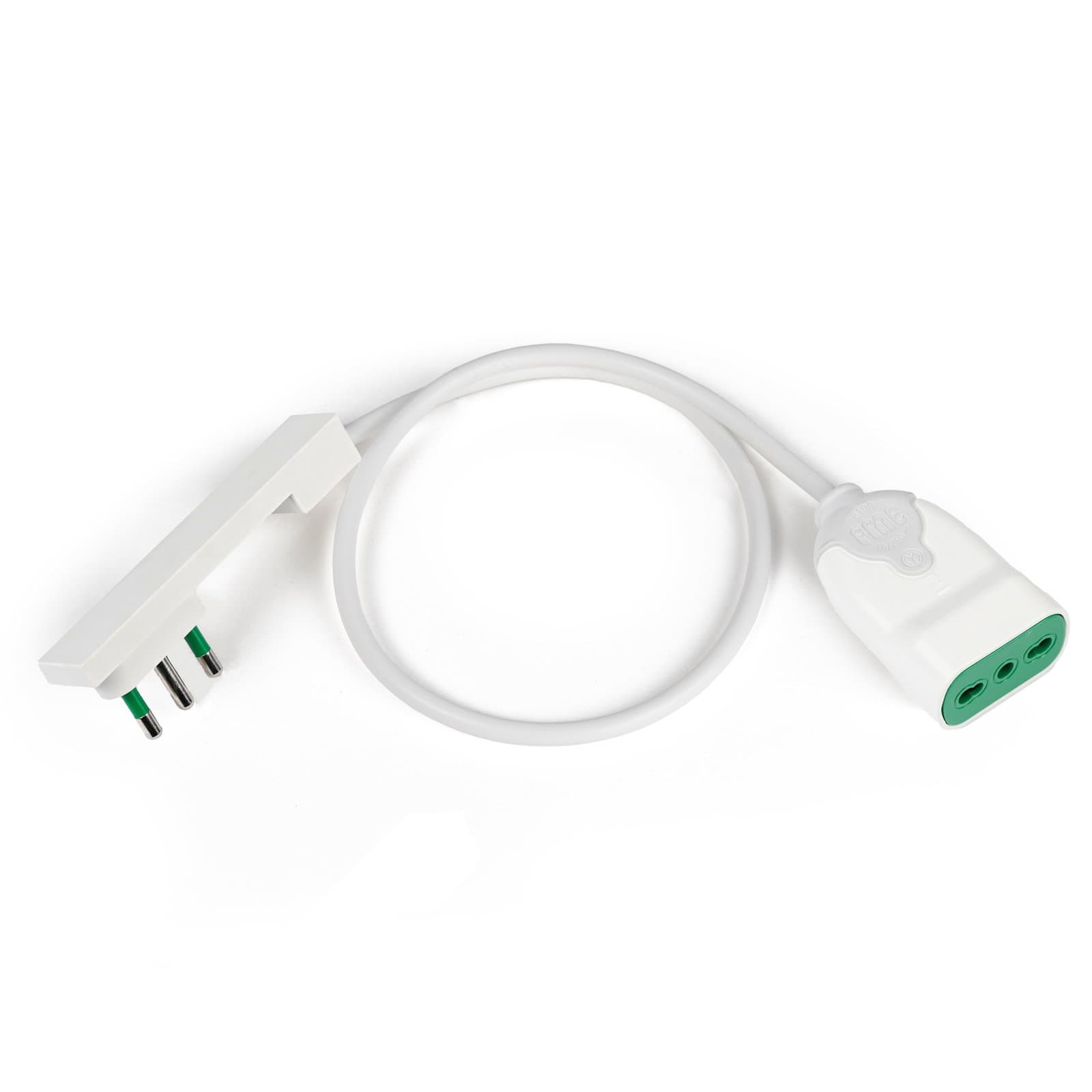 Cavo Alimentazione Italiana 16A Maschio Angolata / Femmina 3m Bianco - FME ICOC 92-NC-03