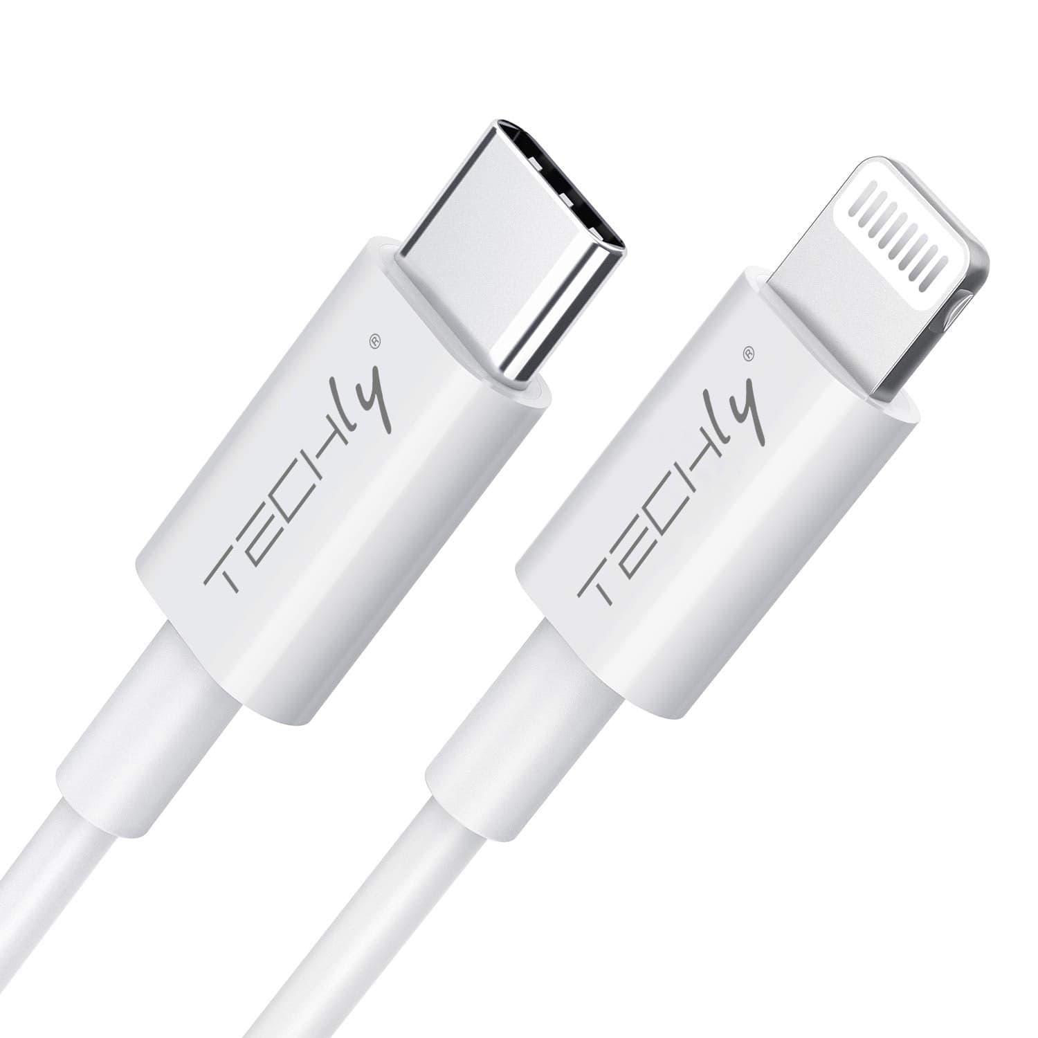 Cavo di Ricarica e Sincronizzazione USB-C compatibile Lightning 1m Bianco - Techly ICOC APP-8BUC10T