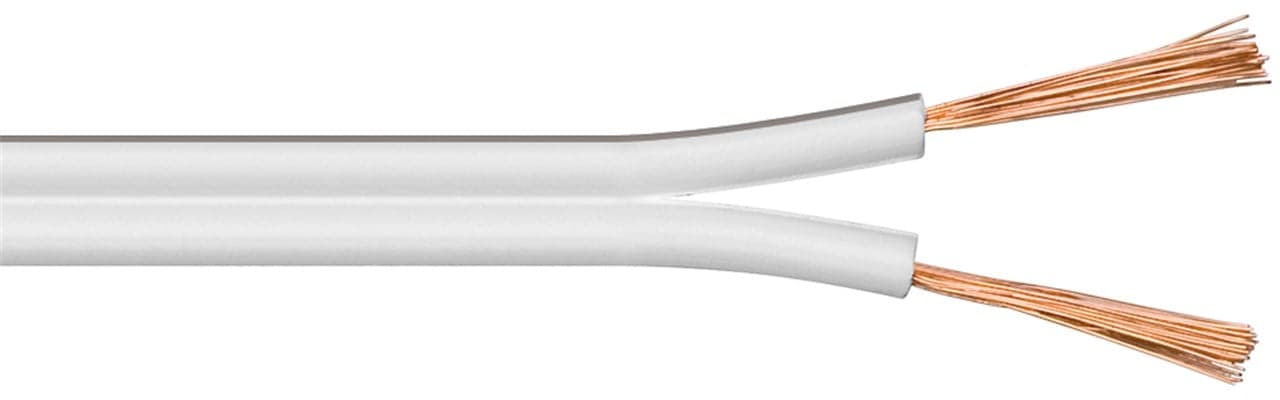 Cavo audio per diffusori acustici bianco 2,5 mm² matassa 100m - Goobay ICOC AU-BI25