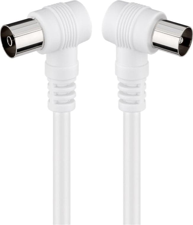 Cavo Antenna TV M/F angolato 90° 2,5m bianco - Goobay ICOC AV-339