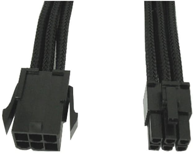 Cavo Prolunga PCI-E 6 Pin 30 cm con Guaina Nera - Gelid Solutions ICOC CA-6P-01-BK