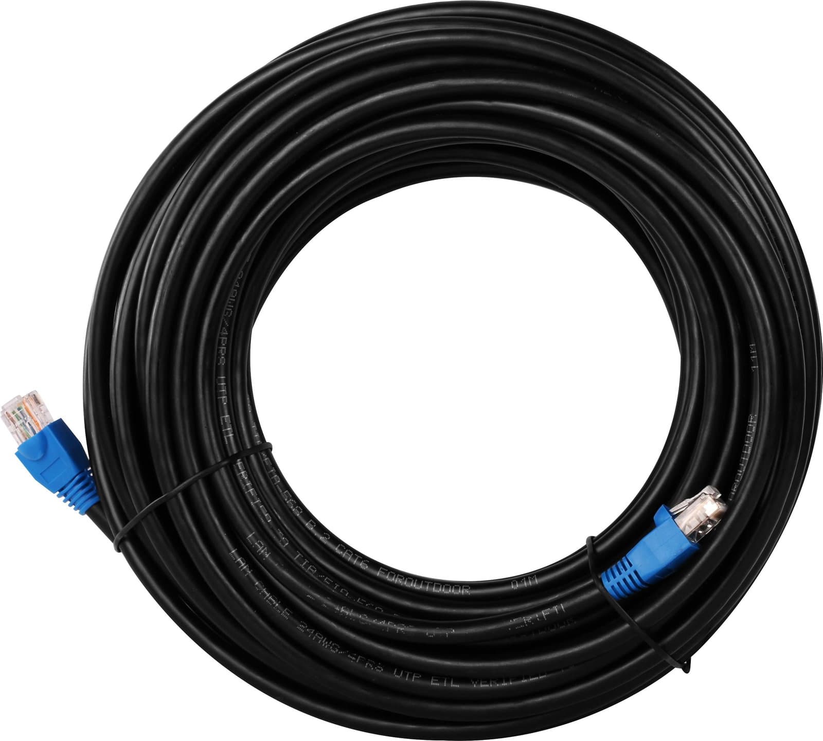 Matassa cavo patch Cat6 CCA U/UTP da esterno 20m Nero/Blu - Goobay ICOC CCA6U-200-EXB