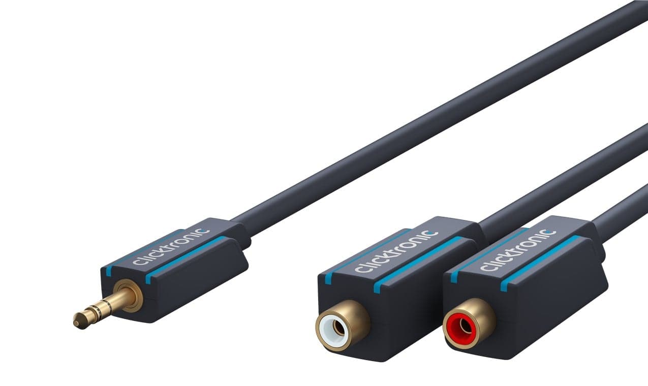 Cavo Audio 2 RCA F a Jack 3,5 mm M 0,10m - Clicktronic ICOC CLC-JRF-001