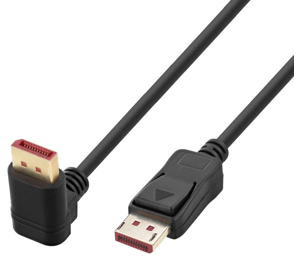 Cavo DisplayPort 1.4 8K M/M Angolato 90° 2m Nero - Techly ICOC DSP-A14-020NT9