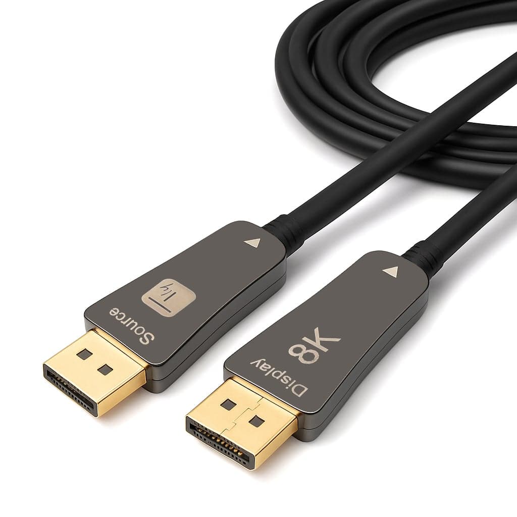 Cavo Ottico Attivo DisplayPort 1.4 AOC 8K@60Hz 32.4 Gbps Connettori a Scatto 50m - Techly ICOC DSP-HY-050
