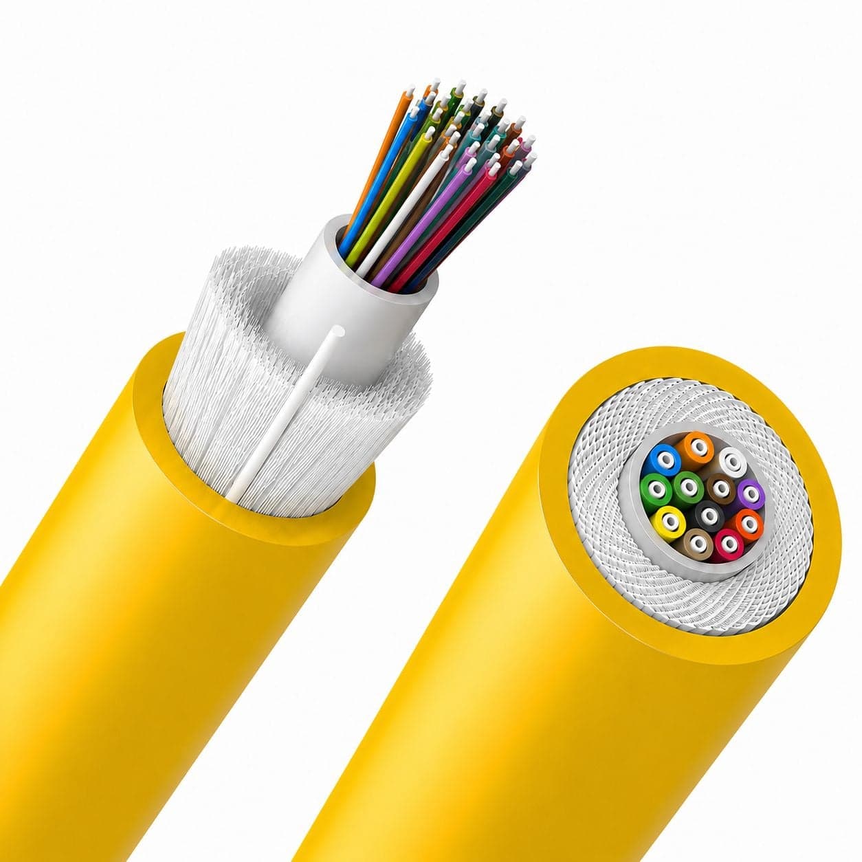 Cavo Loose Dielettrico da interno 12 fibre 9/125 OS2 B2ca LSZH giallo - ICOC FOIRL-B2I-12/O2