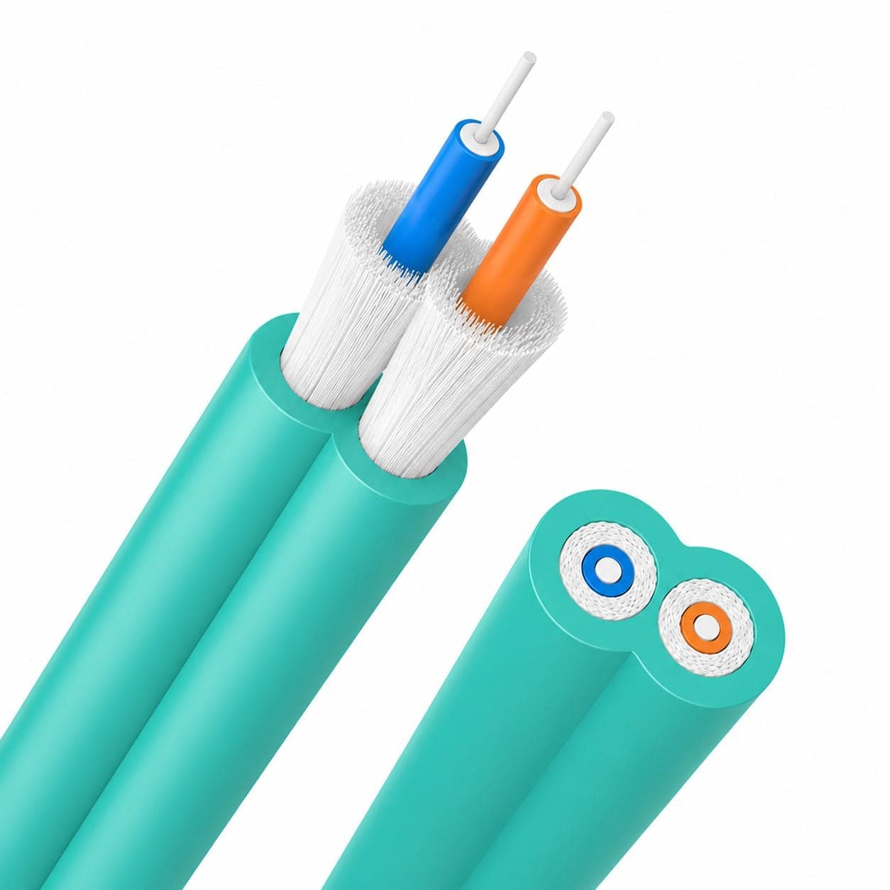 Cavo Zip Cord 2 Fibre Multimodale 50/125 OM3 2.9x5.8 mm Verde Acqua - OEM ICOC FOIRL-BF/OM3