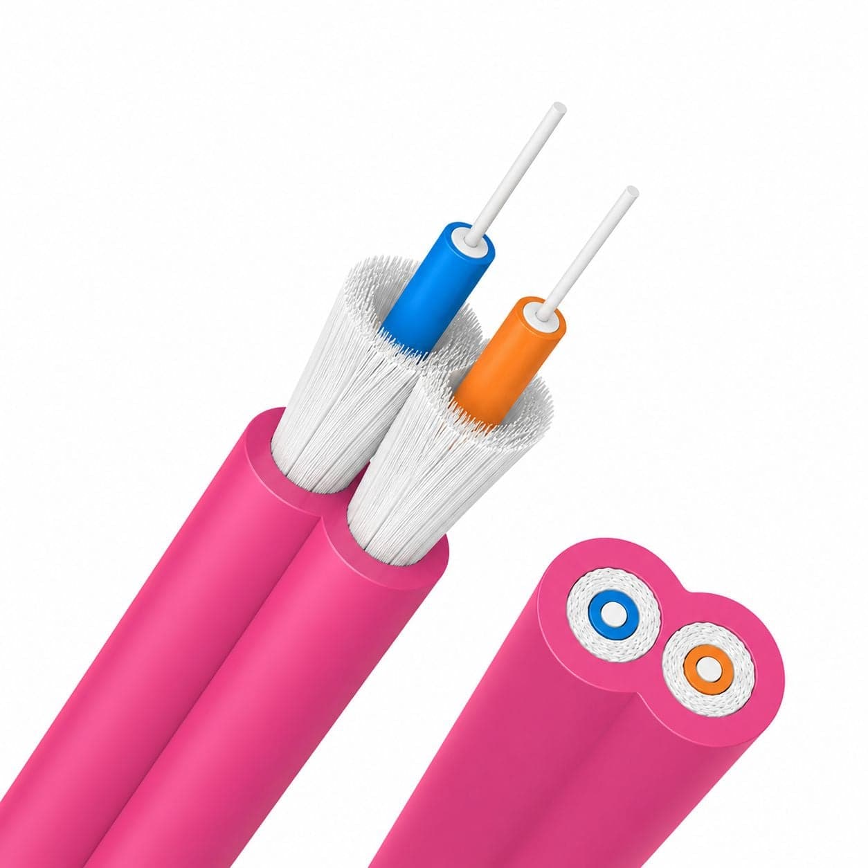 Cavo Zip Cord 2 Fibre Multimodale 50/125 OM4 2.9x5.8 mm Fucsia - OEM ICOC FOIRL-BF/OM4