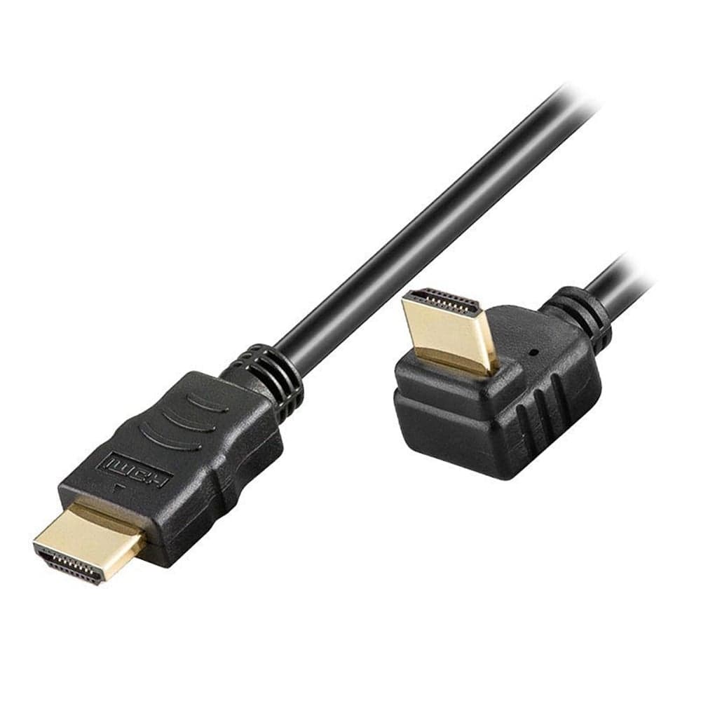 Cavo HDMI High Speed con Ethernet A/A M/M Angolato 5m Nero - Techly ICOC HDMI-LE-050