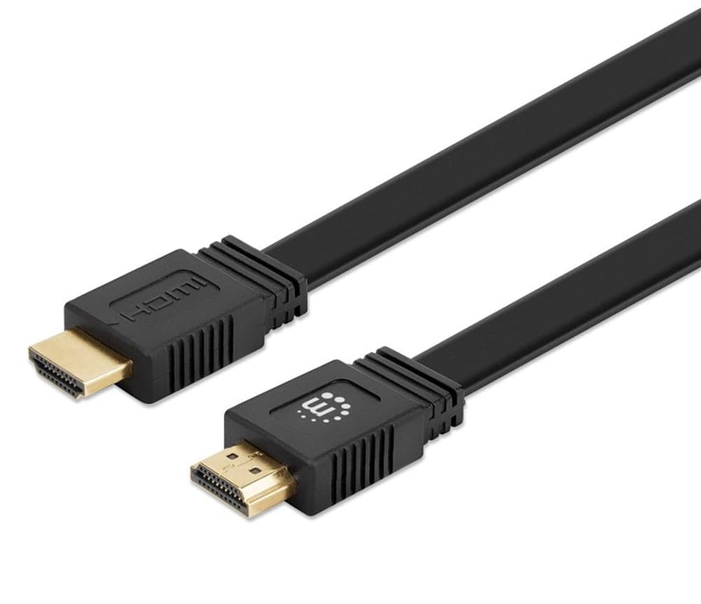 Cavo HDMI High Speed With Ethernet Piatto 2m nero - Manhattan ICOC HDMI2-FE-020MH