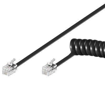 Cavo telefonico spiralato 4m RJ10 4P4C nero - Intellinet ICOC MD-44-04SBKP