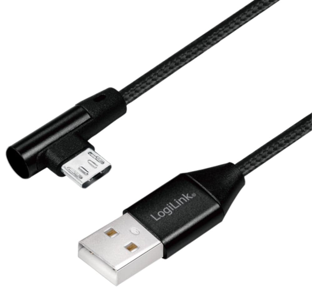 Cavo USB Micro-B Maschio Angolato/USB-A Maschio Dritto 1m Nero - Logilink ICOC MU290A-010B