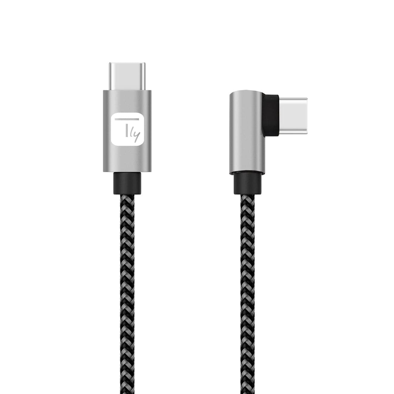 Cavo USB-C Maschio 2.0 / USB-C Maschio Angolato 3A 1m Alluminio - Techly ICOC MU2CC9-010-AL