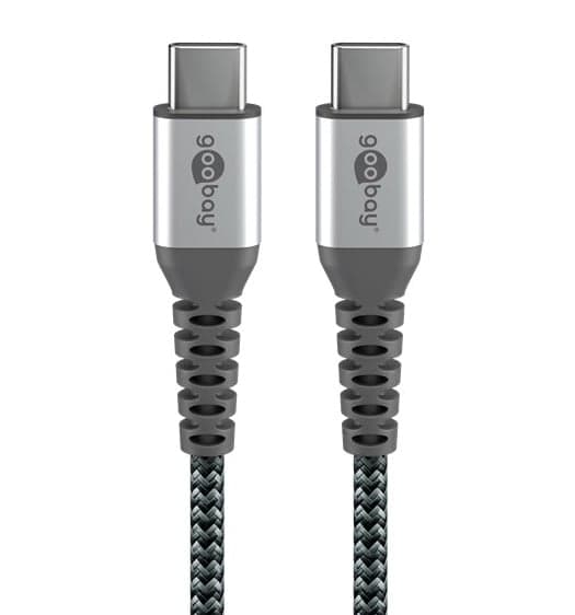 Cavo Tessile USB-C Maschio/USB-C Maschio 2m Grigio - Goobay ICOC MU3C-020-TS