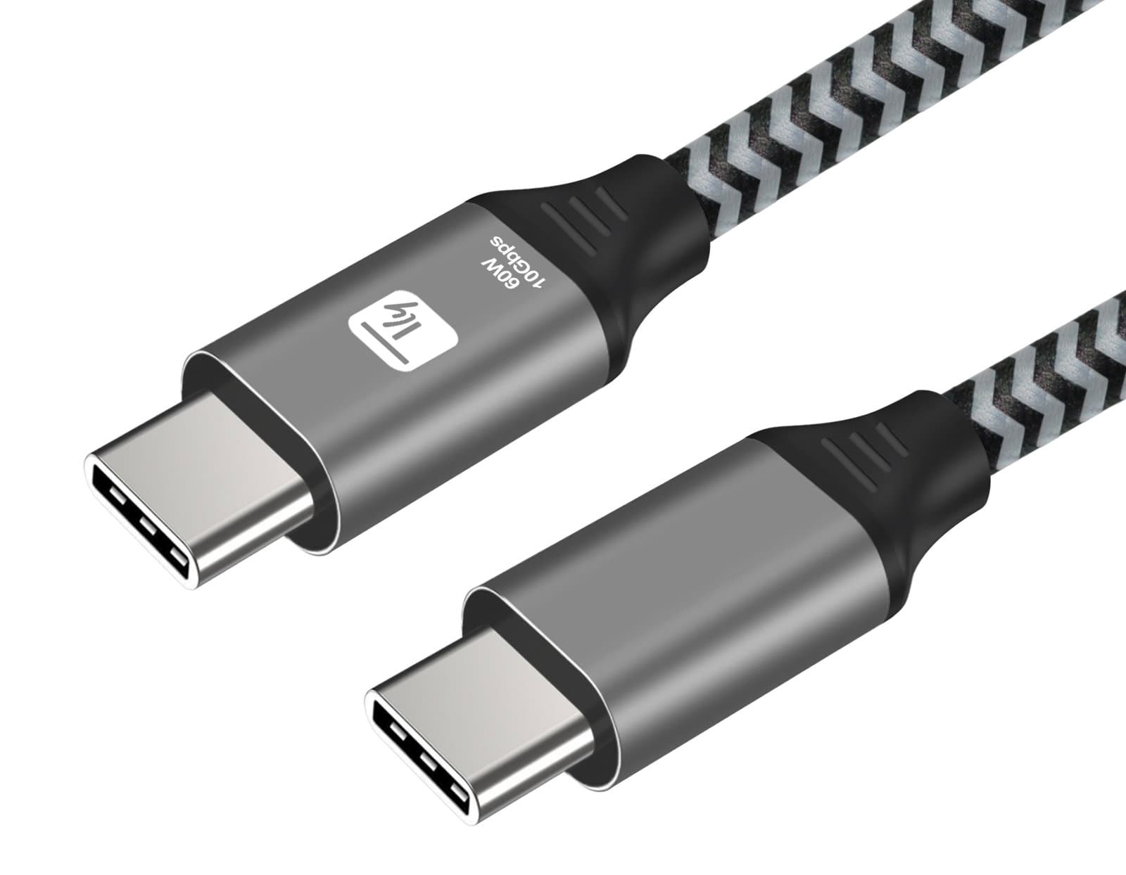 Cavo USB-C Maschio 3.2 / USB-C Maschio 3A 60W 2m Alluminio - Techly ICOC MU3CC-60W20B