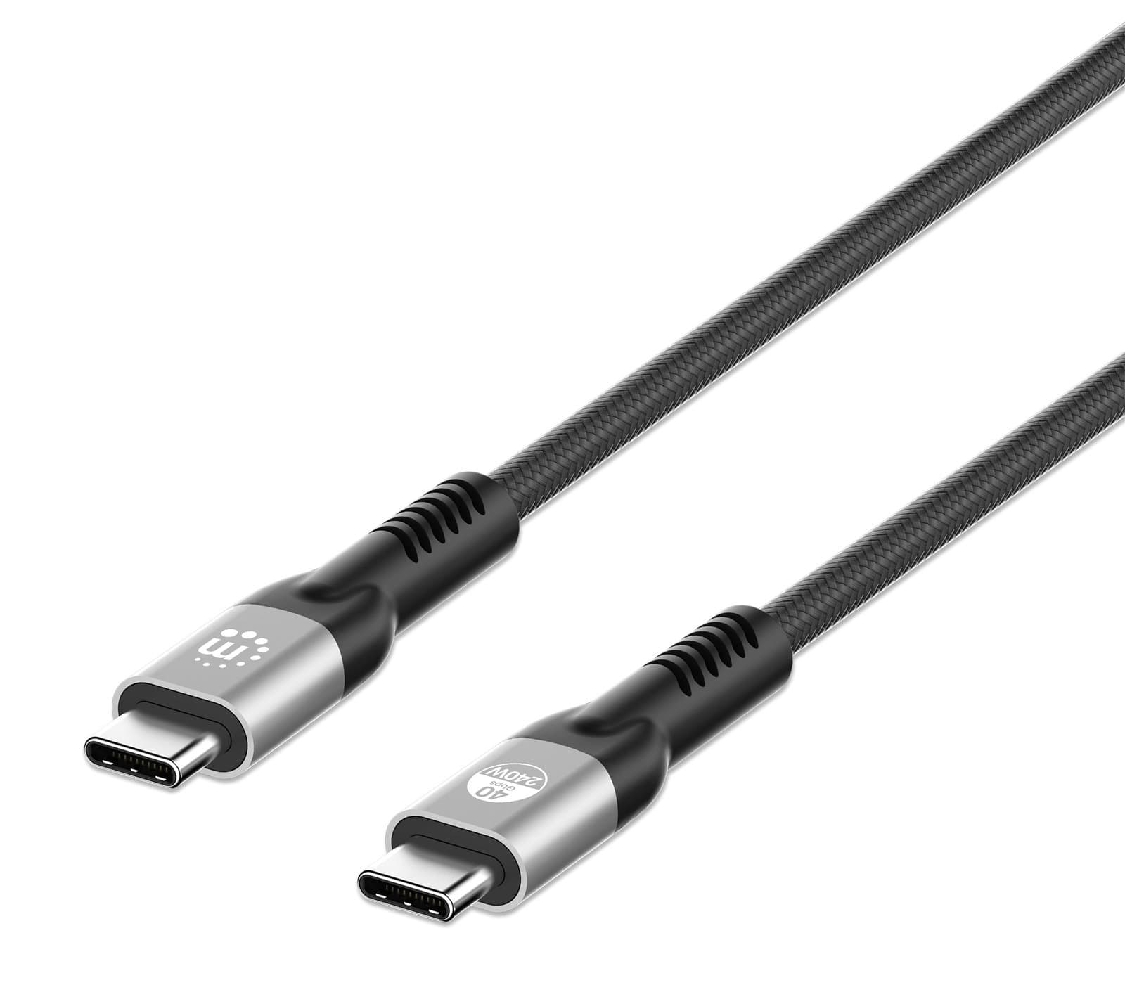 Cavo USB4 EPR USB-C M/M 40G 240W PD 3.1 8K E-Mark 2m - Manhattan ICOC MU4-40G240W2M