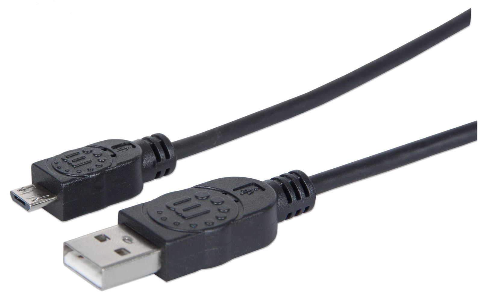 Cavo USB 2.0 A maschio/Micro B maschio 0,15m Nero - Manhattan ICOC MUSB-A-001