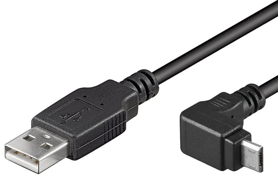 Cavo USB 2.0 A Maschio a Micro B Maschio Angolato 1,8m Nero - Goobay ICOC MUSB-A-018ANG