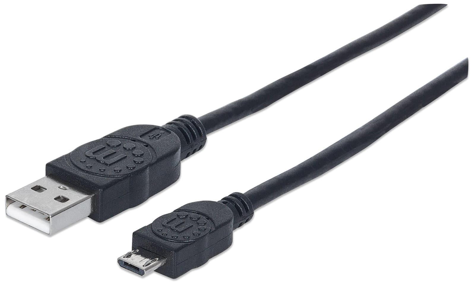 Cavo USB 2.0 A maschio/Micro B maschio 3m Nero - Manhattan ICOC MUSB-A-030