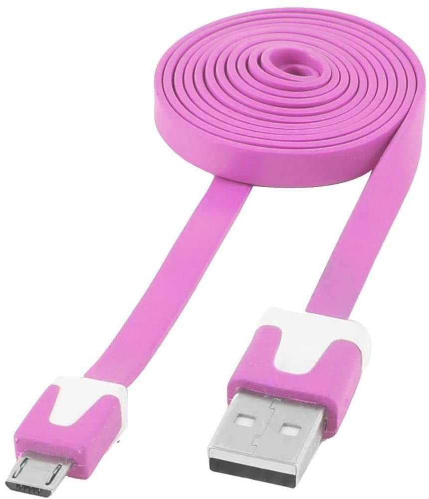 Cavo Flat USB AM a Micro USB M Rosa 1m - Techly ICOC MUSB-A-FLR