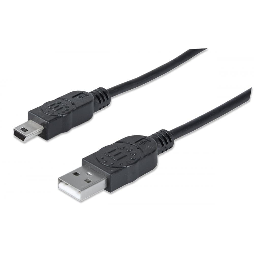 Cavo USB 2.0 A maschio/mini B 5 pin maschio 0,3m Nero - Manhattan ICOC MUSB-AA-003