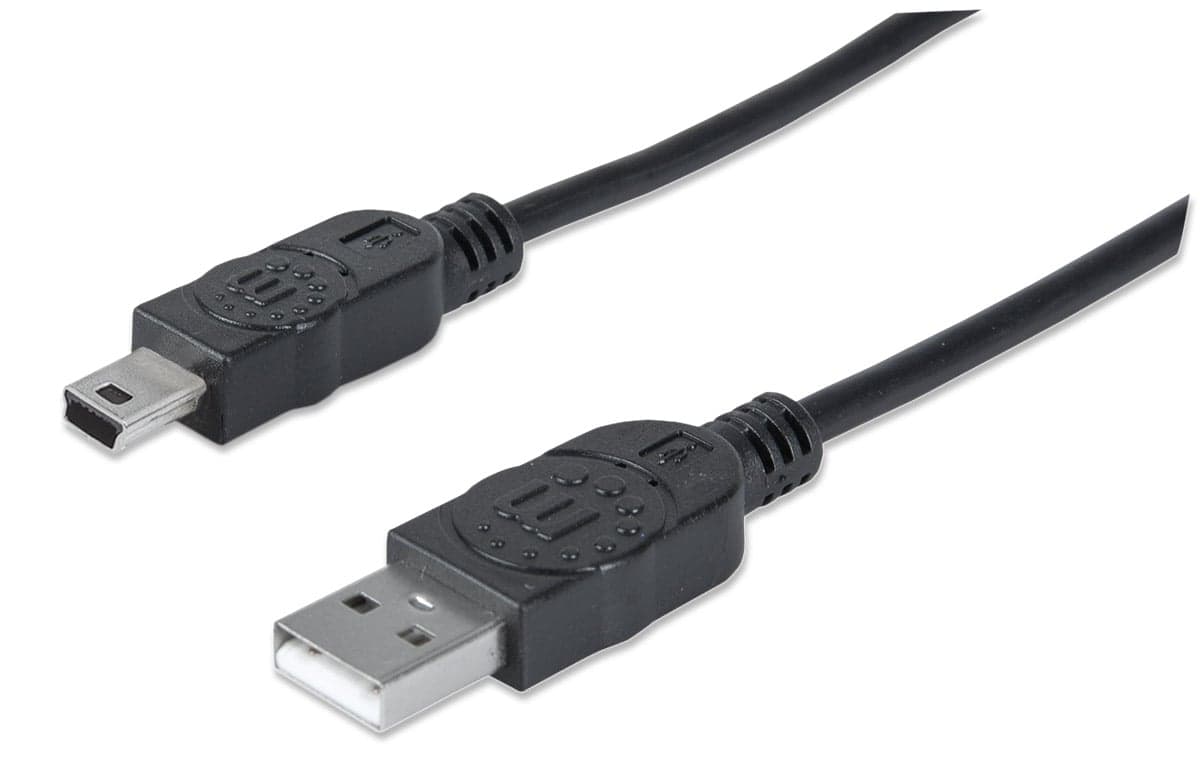 Cavo USB 2.0 A maschio/mini B 5 pin maschio 1,8m Nero - Manhattan ICOC MUSB-AA-020